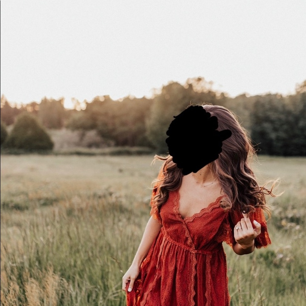 Free People burnt orange lace dress